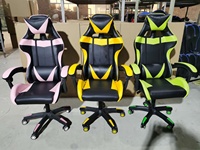 Chaise de bureau de haute qualité à prix abordable, chaise de jeu avec roulettes en PU, base en nylon et repose-pieds