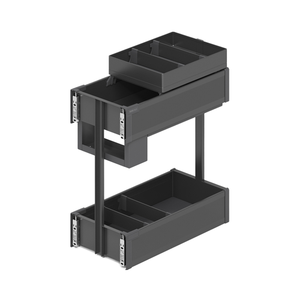 ELLE <span class=keywords><strong>CASA</strong></span> Modèle 4 Panier coulissant à fermeture douce de style moderne, 2 tiroirs, 6 étagères, en acier inoxydable, installation facile, <span class=keywords><strong>cuisine</strong></span> - Product Image 2