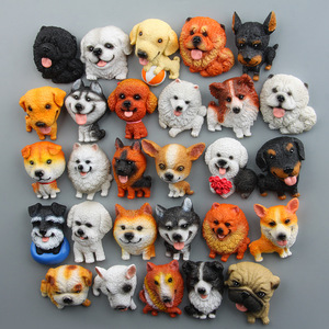 Usine personnalisée résine artisanat Corgi bouledogue Shiba Inu modèle aimants pour réfrigérateur avec autocollant magnétique de forme personnalisée - Product Image 3