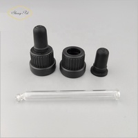 Compte-gouttes inviolable blanc/noir avec pipette en caoutchouc pour flacon en verre