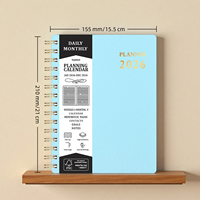 Carnet de notes et agenda en cuir à spirale avec logo personnalisé 2024 2025, couverture en tissu et PP, et impression personnalisée pour un usage cadeau