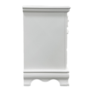 White 2 <b>Drawer</b> Nightstand With Floral Motifs Bedroom <b>Storage</b> Cabinet - Product Image 5