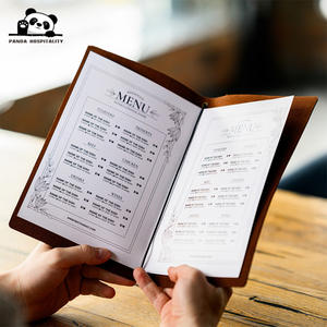 Menu en cuir PU avec cordon élastique, personnalisable avec logo, format A4/A5, facile à changer, simple et pratique pour les restaurants - Product Image 1
