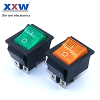 Interrupteur à bascule KCD4, 4pin/6pin, interrupteur à courant élevé, interrupteur à bascule éclairé Dpdt
