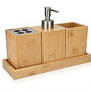 Ensemble de salle de bain en bois pour la maison, idéal pour les salles de bain familiales, les appartements modernes et l'organisation pratique du quotidien - Product Image 1