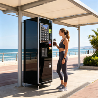 Distributeur automatique de café pour espaces commerciaux et bureaux, entièrement automatique, 58 choix, écran tactile 21,5 pouces, paiement par QR code, carte de crédit et pièces de monnaie