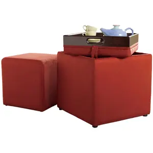 Красное яблоко (Red apple), дерево и кожа деревянная коробка для хранения куб из пены с эффектом Османской