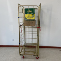 Chariot de transport pliable en acier inoxydable galvanisé personnalisable à quatre roues pour outils, usage industriel, OEM
