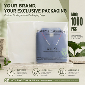 Biodegradable Zip <strong>Bags</strong> for Packaging Suit Jacket Compostable Polybag Custom Print Ziplog <strong>Bags</strong> Apparel Polybags Clothing - Product Image 2