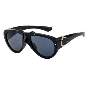 Nouvelles lunettes de soleil aviateur de style européen et américain pour hommes, monture noire C5, verres vert-gris, protection UV400, pare-soleil de classe 2 - Product Image 2