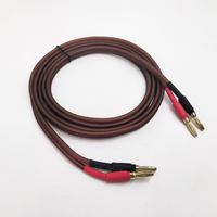 Kabel Speaker Dual Banana Plug Panjang Kustom 1m 2m 5m 10m Kabel Audio HiFi OFC dengan Konektor Berlapis Emas 24K