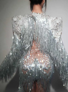 Body solide sexy pour femmes élastique strass gland discothèque bal cristal frange <span class=keywords><strong>justaucorps</strong></span> - Product Image 4