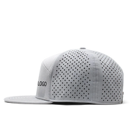 Bas quantité minimale de commande personnalisé de haute qualité 7 panneaux gris clair Hip Hop chapeau trou de découpe laser casquettes de relance