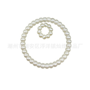 Anillo de perlas de imitación, accesorios para el cabello con cuentas de color blanco roto para uso diario, hecho en Chaozhou - Product Image 3