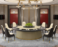 Restaurant möbel Hochwertiger runder automatischer Esstisch für den Bankettsaal des Hotels Hochzeits veranstaltung Massivholz platte und Basis