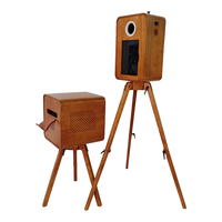 Photobooth en bois de chêne rouge 12,9 pouces avec support d'imprimante, coque de photobooth vintage DSLR pour fêtes et événements avec flight case