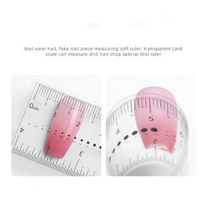 <span class=keywords><strong>Mesure</strong></span> souple transparente pour les ongles et accessoires d'ongles en strass règle Flexible pour les ongles ruban à mesurer - Product Image 4