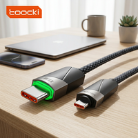 Câble de données USB-C intelligent Toocki 100W à arrêt automatique, tressé haute densité, pour charge rapide d'ordinateurs portables, tablettes et téléphones