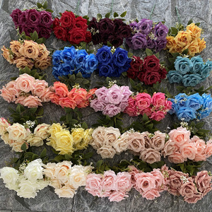 Bouquet de 7 grandes roses artificielles - Décoration intérieure pour salon et auditorium, accessoires de photographie pour mariage et remise de diplôme - Product Image 6