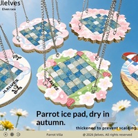 Tapis de refroidissement en bois massif pour perroquet, balançoire en verre, perchoir rafraîchissant, jouet pour cage à oiseaux, soulagement de la chaleur estivale, anti-ennui pour calopsite et perruche