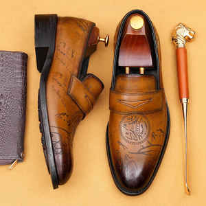 Zapatos Casuales de Oficina de Alta Calidad, Hechos a Mano, de Cuero Genuino, Antideslizantes, de Caña Alta, Impermeables - Product Image 2