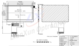 ราคาถูก จอ LCD Innolux ขนาด 4.3 นิ้ว ความละเอียด 480*272 อินเทอร์เฟซ RGB ชิป ST7282  หน้าจอสัมผัส TFT LCD ขนาด 4.3 นิ้ว - Product Image 4