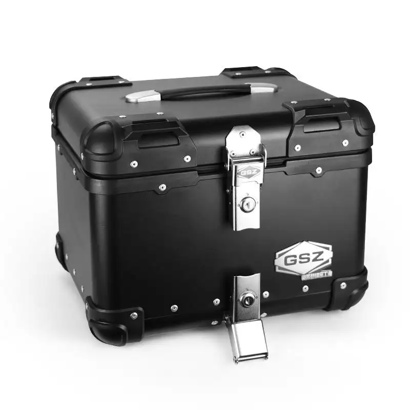 Caja trasera de aleación de aluminio para motocicleta, accesorios de almacenamiento para casco, 45l