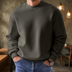 High Quality EU US Size Factory Wholesale Custom Design Streetwear 300g Knitted Long Autumn Cotton Pullover Sweat - Product Image 4