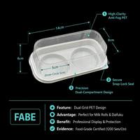 Boîte à gâteau carrée transparente en PET de haute qualité pour l'emballage alimentaire, étiquettes adhésives personnalisées