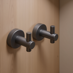 DB Base Wall <b>Hooks</b> Iron Gun Grey 2 Pack Minimalist Design for Wardrobe Bedroom Shoe Storage - Product Image 2