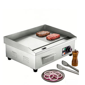 Plancha Eléctrica Comercial <span class=keywords><strong>de</strong></span> Alta Resistencia con Doble Zona <span class=keywords><strong>de</strong></span> Calentamiento, Parrilla <span class=keywords><strong>de</strong></span> Acero Inoxidable para Asar Filetes, Hamburguesas y Empanadas - Product Image 4