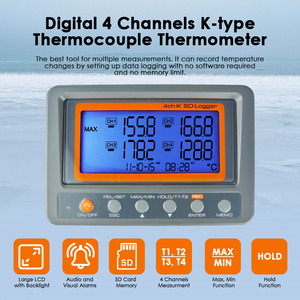 Enregistreur de Données Thermocouple Type K 4 Canaux OEM à Vendre Rapidement avec Enregistreur sur Carte SD, Alarme Haute/Basse Température et Rétroéclairage, Garantie 1 An - Product Image 1