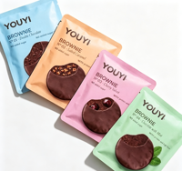Sachet alimentaire personnalisé imprimé thermoscellable pour biscuits, scellage 3 côtés, emballage plastique avec encoche facile à déchirer pour bonbons, pain et snacks