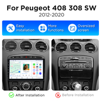 Radio para Auto Junsun con Carplay y Android Auto Inalámbrico para Peugeot 408 308 SW 2012-2020, Reproductor de DVD, Unidad Principal, Pantalla para Auto