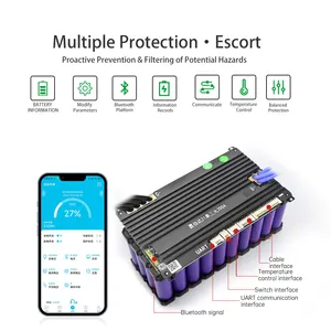 JiaBaiDa 150A 200A LFP NMC Smart BMS 6S 7S 8S 10S 12S 13S 14S 15S 16S 20S 21S 24V 36V 48V 60V per batteria al litio confezione