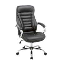 Chaise de bureau de direction ergonomique avec fonction pivotante en cuir PU + PVC Siège de direction Appui-tête réglable Matériau en métal et fer