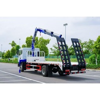 Camión Dongfeng con Grúa Montada, Camión de Plataforma Plana de 5-8t, Excavadora Hidráulica de Brazo Plegable, Camión Grúa Dedicado al Transporte