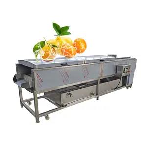 Yüksek verimli endüstriyel meyve ve sebze yıkama rulo fırça turunçgiller çamaşır makinesi