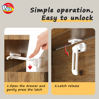 PRODIGY HG002 Serrure de sécurité blanche anti-enfants en plastique pour poignées de porte et d'armoire, installation rapide, sécurisée pour les nouveau-nés et les tout-petits