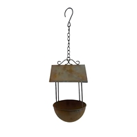 Bain d'oiseaux suspendu vintage Oniya en métal pour jardin extérieur, abreuvoir décoratif pour oiseaux, bol pour bain d'oiseaux de cour