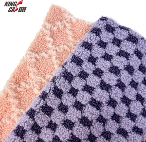 Kingcason resistente al desgaste superventas suave agradable a la piel de un solo lado círculo liso Caterpillar Jacquard <span class=keywords><strong>Sherpa</strong></span> tela para ropa - Product Image 1