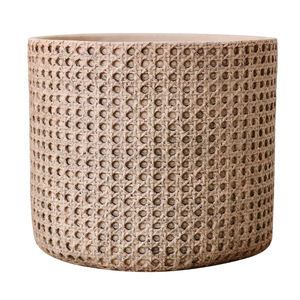 Nouvel arrivage: Panier tissé de <span class=keywords><strong>grand</strong></span> diamètre Pot de fleur <span class=keywords><strong>en</strong></span> ciment Jardinière de jardin <span class=keywords><strong>en</strong></span> <span class=keywords><strong>béton</strong></span> pour salon avec plateau - Product Image 5