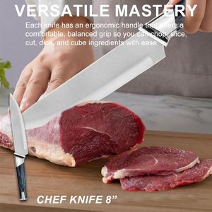 Wholesale Household Stainless Steel Non-stick <b>Knife</b> <b>Set</b> Hollow Handle Pattern <b>Sharp</b> Cleaver Kitchen Chef <b>Knives</b> for Cooking - Product Image 4