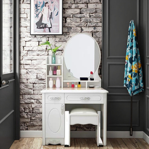 <span class=keywords><strong>Coiffeuse</strong></span> sur pied moderne de luxe <span class=keywords><strong>avec</strong></span> éclairage et bureau de toilette pour chambre à coucher, hôtel et salon - Product Image 6