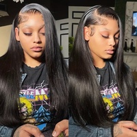 Perruque synthétique 107 européenne et américaine à dentelle frontale, résistante à la chaleur, HD 13x4, transparente, volumineuse, naturelle, exotique, longue, bouclée et pleine