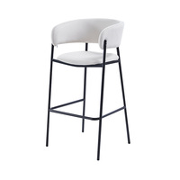 Tabouret de bar en métal de style nordique, design moderne et minimaliste, sans accoudoirs, siège rembourré, utilisation commerciale, chaise de bar