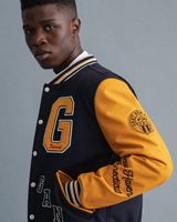 Streetwear mode hiver décontracté basket-ball Logo personnalisé couleur université OEM vente en gros uniformes université Bomber veste pour hommes