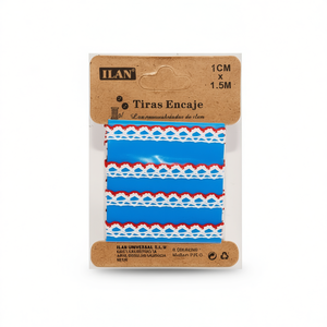 Nastro in Pizzo Ilan 1Cm X 1.5M Rosso per Decorazioni Artigianali - Product Image 1