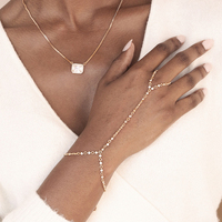 Bracelet chaîne Rolo avec pendentif icône plaqué or 18 carats Gemnel, double anneau, argent 925, bijoux fins et élégants pour femmes