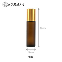 Flacon roll-on en verre haut de gamme de 10 ml avec bille métallique pour sérum, emballage roll-on pour huile essentielle sous les yeux